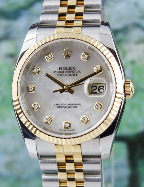 (image for) A ROLEX MEN SIZE STAINLESS STEEL & 18K YELLOW GOLD OYSTER PERPETUAL DATEJUST / 116233